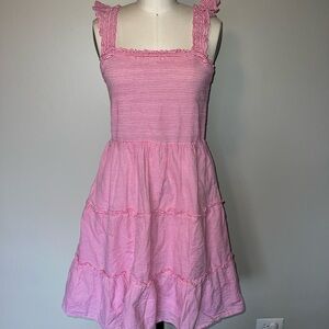 Jcrew Pink Striped Sleeveless Dress